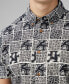 Men's Checkerboard Paisley Print Short Sleeve Shirt