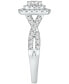 ფოტო #4 პროდუქტის Princess-Cut Diamond Twist Halo Engagement Ring (1 ct. t.w.) in 14k Gold