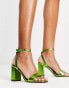 Фото #8 товара RAID Wink block heel sandals in green metallic - exclusive to ASOS