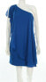 Aidan by Aidan Mattox Blue One Shoulder Side Zip Closure Crepe Dress Size 8