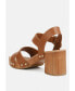 Фото #2 товара Campbell Faux Leather Textured Block Heel Sandals