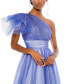 Women's Glitter Ombre Ruffled One Shoulder Ball gown