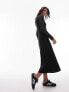 Фото #8 товара Topshop jersey ladder detail long sleeve maxi dress in black