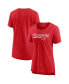 Фото #1 товара Women's Heather Red Distressed Tampa Bay Buccaneers Original Play Tri-Blend T-shirt