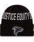 Фото #2 товара Men's Black Atlanta Falcons Team Social Justice Cuffed Knit Hat