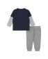 ფოტო #2 პროდუქტის Infant Boys Astronaut Long Sleeve Two-Fer Tee Set