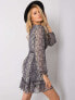 Фото #6 товара Женское мини платье шифоновое с длинным рукавом, змеиный принт Factory Price