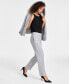 ფოტო #5 პროდუქტის Petite Mid Rise Slim-Fit Staight-Leg Pants