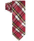ფოტო #1 პროდუქტის Men's Crimson & Cream Plaid Tie