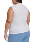 Фото #2 товара Plus Size Pleated-Shoulder Cowlneck Sleeveless Top