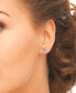 Amethyst (3/8 ct. t.w.) & Cubic Zirconia Baguette Flower Stud Earrings in Sterling Silver