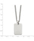 Фото #3 товара Chisel polished Rectangle Dog Tag on a Curb Chain Necklace