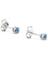 ფოტო #5 პროდუქტის Lab-Created Blue Diamond Stud Earrings (1/4 ct. t.w.) in Sterling Silver