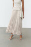 Pleated satin finish skirt