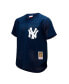 Фото #2 товара Men's Rickey Henderson Navy New York Yankees Cooperstown Collection Mesh Batting Practice Button-Up Jersey