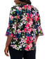 Фото #2 товара Plus Size Floral-Print 3/4-Ruffled-Sleeve Blouse