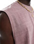 Фото #3 товара ASOS DESIGN heavyweight oversized tank 220gsm in washed pink