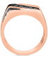 ფოტო #3 პროდუქტის EFFY® Men's Black Diamond Diagonal Ring (2 ct. t.w.) in 14k Rose Gold
