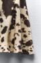 Фото #10 товара Атласная юбка миди с анималистическим принтом ZARA