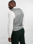 ASOS DESIGN slim wool mix suit waistcoat in herringbone in green Chest 40 Regular - фото #9