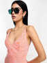 Фото #5 товара ASOS DESIGN high apex maxi slip dress in spun in pink and red zebra print