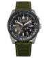 Фото #1 товара Eco-Drive Men's Promaster Green Leather Strap Watch 42mm