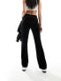 Pieces velour flare tracksuit trousers co-ord in black