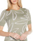 ფოტო #3 პროდუქტის Women's Floral Jacquard Short Sleeve Sweater