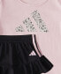Фото #3 товара Костюм для малышей Adidas футболка с коротким рукавом и юбка - оборка, 2-х частейный набор