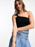 Фото #1 товара Cotton:On one shoulder rib crop vest black