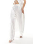 Y.A.S Bridal satin wide leg trouser co-ord in white