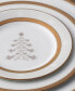 Charlotta Gold Set of 4 Holiday Tree Appetizer Plates, 6-1/4"