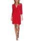 Women's Puffed-Shoulder Twist-Front Dress