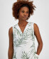 Фото #4 товара Women's 100% Linen Botanical-Print Dress, Created for Macy's