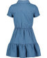 Little Girls Lightweight Denim Ruffled Shirtdress