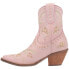 Фото #5 товара Dingo Primrose Embroidered Floral Snip Toe Cowboy Booties Womens Pink Casual Boo