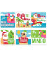 Фото #1 товара Tropical Christmas Funny Beach Santa Holiday Party Decor Drink Coasters 6 Ct