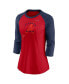 Фото #3 товара Women's Red, Navy Atlanta Braves Next Up Tri-Blend Raglan 3/4-Sleeve T-shirt