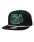 Mitchell Ness Men's Black Florida Marlins Cooperstown Collection Radiant Lines Deadstock Snapback Hat