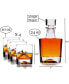 Basic Whiskey Decanter with Whiskey Glasses, Set of 5