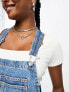 Фото #6 товара ASOS DESIGN Petite denim dungaree in mid blue