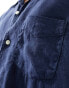 GANT short sleeve garment dyed linen revere collar shirt relaxed fit in navy