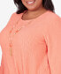 Plus Size Tuscan Sunset Solid Texture Top with Side Tie