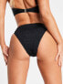 Фото #2 товара South Beach exclusive mix and match crinkle high waist bikini bottom in black