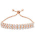 ფოტო #1 პროდუქტის Diamond Accent Leaf Bolo Adjustable Bracelet