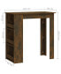 Фото #3 товара Bar Table with Storage Rack Smoked Oak 40.2"x19.7"x40.7" Engineered Wood