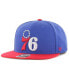 Бейсболка мужская '47 Brand Philadelphia 76ers в двух тонах 'No Shot Captain Snapback Hat' Красно-синий - фото #1