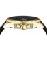 ფოტო #2 პროდუქტის Men's Multifunction Quartz Chrono Lion Modern Black Leather Strap Watch 45mm