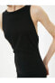 Midi Elbise Sırt Detaylı Kolsuz Slim Fit