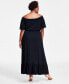 Фото #2 товара Plus Size Off-The-Shoulder Maxi Dress, Created for Macy's